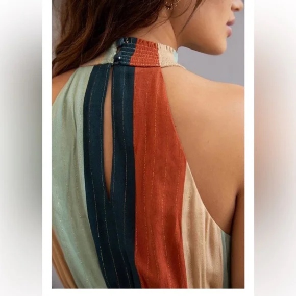 Anthropologie Farm Rio Colorblocked Shimmer Maxi Dress - Picture 4 of 9